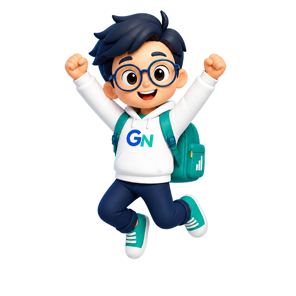GradeNeeded mascot celebrating with a victory jump