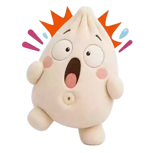 Dumple jumping back in surprise, an animated Telegram sticker
