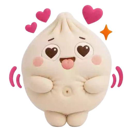 Dumple hugging itself with heart eyes, an animated Discord sticker