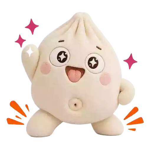 Dumple landing proudly with a little bounce, an animated Discord sticker