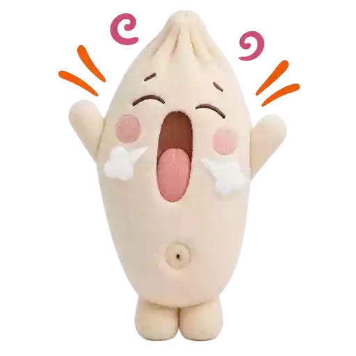 Dumple stretching into a huge yawn, an animated Discord sticker
