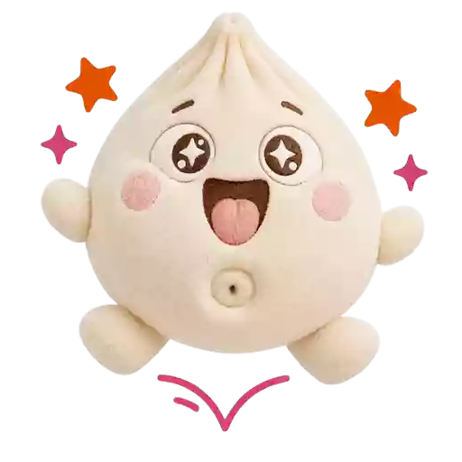 Dumple bouncing with stars in its eyes, an animated Telegram sticker