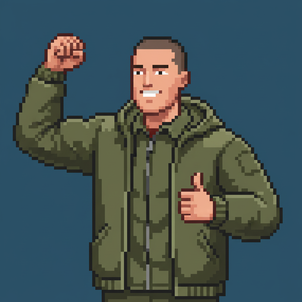 Victory pose - Sergeant Bart