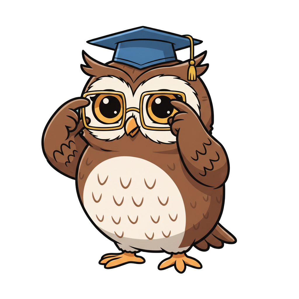 Adjusting glasses - Owl Teacher