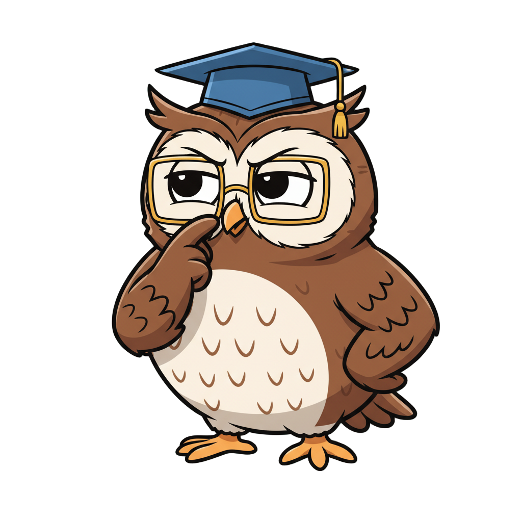 Thinking hard - Owl Teacher